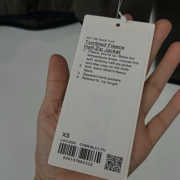 Lululemon Tumbled Fleece Half-Zip Jacket Olive Brown  Size: XS NWT - Picture 8 of 11